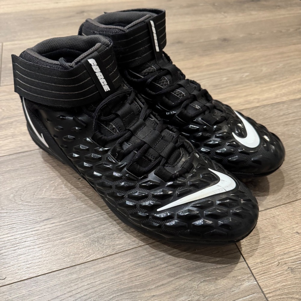 Nike Force Savage Pro 2 Football Cleats Black White AH4000-002 Mens Size 14